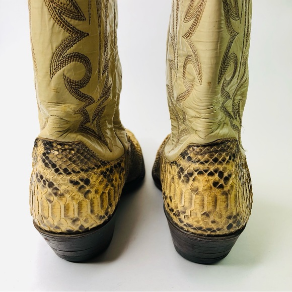 JUSTIN Women's Boots sz 6 B Tall Boots Western Cowboy Classic Leather Snake Skin - Picture 6 of 10